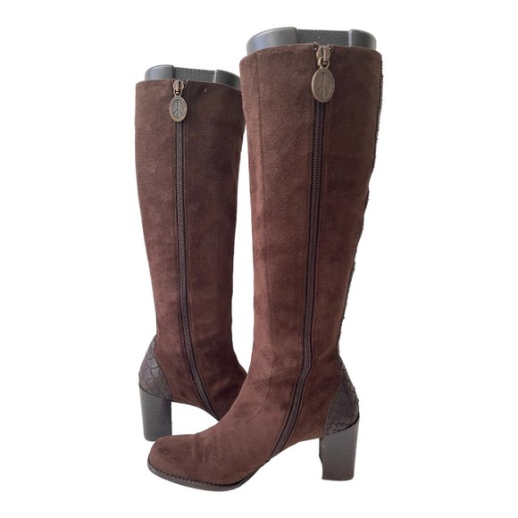 Donald J Pliner Suede Brown boots Women's Size 5 M - Picture 2 of 10